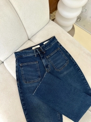 QUẦN JEANS LAI XẢ XANH TRƠN 2 TÚI ĐẮP