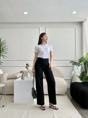 QUẦN SUÔNG 1 NÚT MÀU ĐEN