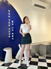 CHÂN VÁY JEAN XANH ĐẬM