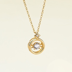 Quà Tặng 8/3 Dây Chuyền Bạc 925 Mặt Tròn Đá Nhảy Hình Ngôi Sao Star Dancing Stone - VCN27-CZ