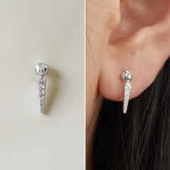 (1 Cái) Bông Tai Stud Bạc 925 Giọt Nước Taper Earrings - VCE525-L