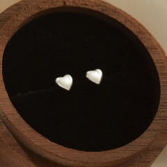 (1 Cái) Khuyên Tai Bạc 925 Flat Back Hình Trái Tim - VCE537-L