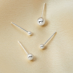(1 Cái) Khuyên Tai Bạc 925 Nụ Bi Tròn Size 2.5-3-4-5 Ly - Ball Stud