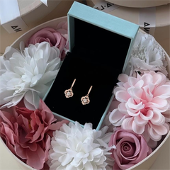 Quà Tặng 8/3 Khuyên Tai Treo Bạc 925 Hình Cỏ 4 Lá Đá Nhảy 4 Leaf Clover - VGE11