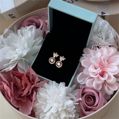 Quà tặng 8/3 Bông Tai Bạc 925 Vương Miện Đá Nhảy Hàn Quốc My Queen - VYE15