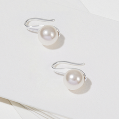 Bông Tai Bạc 925 Móc Câu Đính Ngọc Trai Tự Nhiên Classic Pearl - VCE500