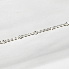Dây Chuyền Bạc 925 Choker Xích Bạc Mảnh Và Bi Satellite - VCN02