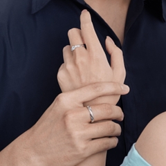 (Một Cặp) Nhẫn Đôi Freesize Bạc 925 Couple Ring - VYR01 & VYR04