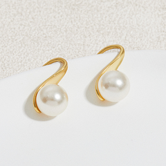 Bông Tai Bạc 925 Móc Câu Đính Ngọc Trai Tự Nhiên Classic Pearl - VCE500