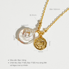Dây Chuyền Bạc 925 Mặt Ngọc Trai Baroque và Charm Bạc Boho Pearl - VSN02