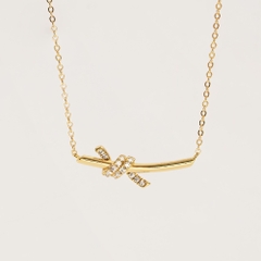 Dây Chuyền Bạc 925 Sợi Xoắn Đính Đá Twist Knot - VCN500