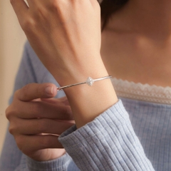 Quà Tặng 8/3 Kiềng Tay Bạc 925 Cỏ 4 Lá May Mắn Đính Đá - VCB521