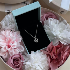 Quà Tặng 8/3 Dây Chuyền Bạc 925 Trái Tim Đá Nhảy Đính Đá Viền Stone Bling Heart - VYN60