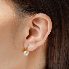 Bông Tai Bạc 925 Móc Câu Đính Ngọc Trai Tự Nhiên Classic Pearl - VCE500