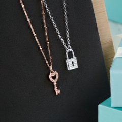 (Một Cặp) Dây Chuyền Đôi Nam Nữ Ổ Khoá - Chìa Khoá Tình Yêu Đánh Dấu Chủ Quyền - VYN68_VYN59