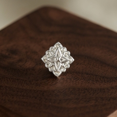 Charm Kính Bạc 925 Họa Tiết Gạch Thoi - Classic Ornament - VKC14