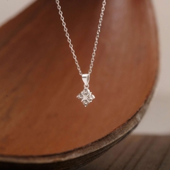 Dây Chuyền Bạc 925 Cỏ 4 Lá May Mắn Đính Đá Lấp Lánh - VCN517