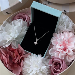 Dây Chuyền Bạc 925 Cỏ 4 Lá May Mắn Đính Đá Lấp Lánh - VCN517