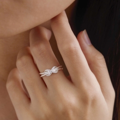 Nhẫn Bạc 925 Vô Cực Tình Yêu Vĩnh Cửu 2 Sợi Xoắn Double Knot - VCR514