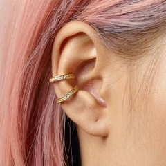 (1 Cái) Khuyên Tai Kẹp Vành Bạc 925 Tròn Hoop Đính Đá - Hoop Ear Cuff - BE06-L
