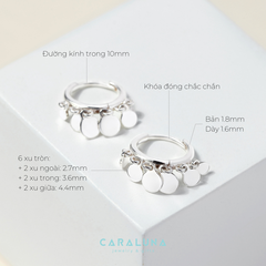 Khuyên Tai Bạc 925 Hoop Boho Charms Treo - BE10