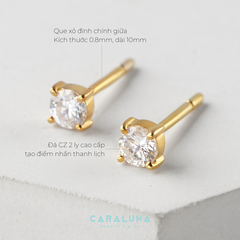 Hoa Tai Bạc 925 Nụ Đá Minimalist Studs - BE13-2