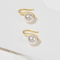 Bông Tai Bạc 925 Móc Câu Đính Ngọc Trai Tự Nhiên Classic Pearl - VCE500