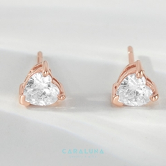 Bông Tai Bạc 925 Nụ Trái Tim Nhỏ Đính Đá Crystal Heart - VYE30