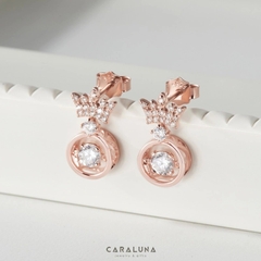 Bông Tai Bạc 925 Vương Miện Đá Nhảy Hàn Quốc My Queen - VYE15