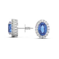 Bông Tai Đá Quý Sapphire Xanh - VHE01-04