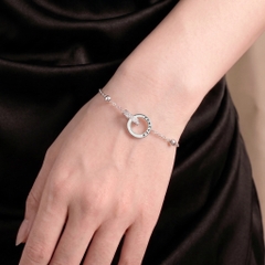 Lắc Tay Bạc 925 Đính Đá Vòng Tròn Lồng Tình Yêu Cho Nữ Eternity Love - VYB29