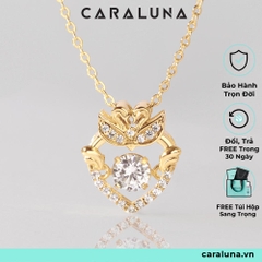 Dây Chuyền Bạc 925 Trái Tim Đôi Thiên Nga Đá Nhảy Lấp Lánh Pretty Swan - VGN10