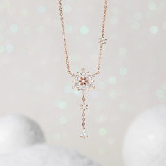 Dây Chuyền Bạc 925 Bông Tuyết Treo Đính Đá Stone Winter Snow - VGN05