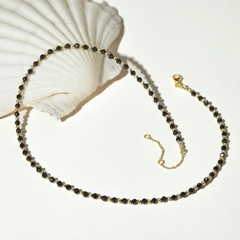 Dây Chuyền Bạc 925 Chuỗi Đá Onyx Đen Tự Nhiên Bead Chains - VSN506