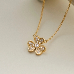 Dây Chuyền Bạc 925 Cỏ 3 Lá Tình Yêu Đính Đá - Clover Love - VYN35