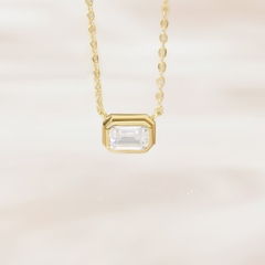 Dây Chuyền Bạc 925 Đính Đá Chữ Nhật Emerald Cut - VSN14