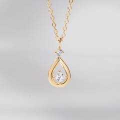 Dây Chuyền Bạc 925 Giọt Nước Đính Đá Waterdrop Square Stone - VCN31