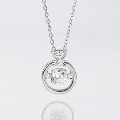 Dây Chuyền Bạc 925 Nhẫn Cầu Hôn Đính Đá Ring Dancing Stone - VYN70