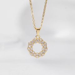 Dây Chuyền Bạc 925 Mặt Trời - Mặt Tròn Đính Đá Circle Necklace -VCN513