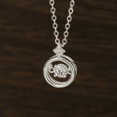 Dây Chuyền Bạc 925 Star Dancing Stone Đính Đá Kim Cương - VCN27-MS