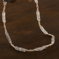 Dây Chuyền Bạc 925 Ngọc Trai Tự Nhiên &  Đá Thạch Anh Trắng - VDN01