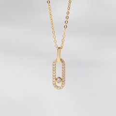 Dây Chuyền Bạc 925 Paperclip Uno Mặt Xích Kẹp Giấy Đính Đá - VCN514