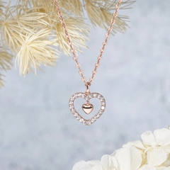 Dây Chuyền Bạc 925 Trái Tim Đính Đá Gắn Charm Tim - Love Heart - VYN40
