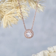 Dây Chuyền Bạc 925 Tròn Đính Đá Lấp Lánh Crystal Love - VYN23