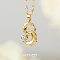 Dây chuyền Bạc 925 Vòng Tròn Lồng Đính Đá Gắn Kết Moon & Star - VYN39