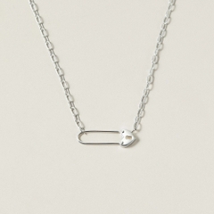 Dây Chuyền Safety Pin Bạc 925 Hình Ghim Cài Đuôi Trái Tim Chữa Lành Tổn Thương - VCN42