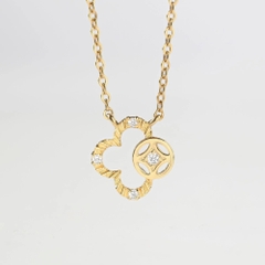 Dây Chuyền Vàng 10K Kim Tiền Đính Kim Cương Moissanite - VCN37V