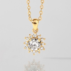 Dây Chuyền Vàng 10K Mặt Bông Tuyết Đính Kim Cương Moissanite Lấp Lánh Snowy Necklace - VGN06V