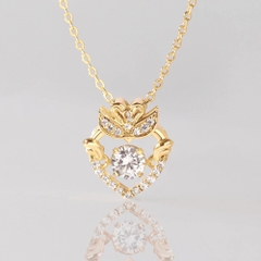 Dây Chuyền Vàng 10K Pretty Swan Đính Kim Cương Đá Nhảy - VGN10V