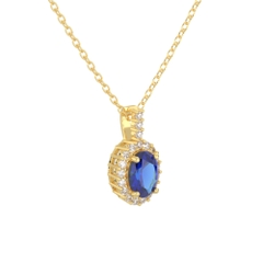 Dây Chuyền Đá Quý Sapphire Xanh - VHN01-04